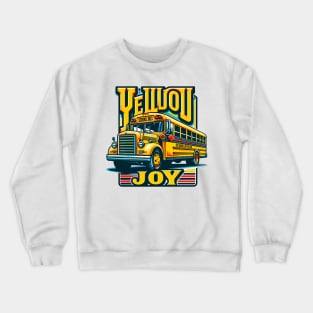 Vintage School Bus, Yellow Joy Crewneck Sweatshirt